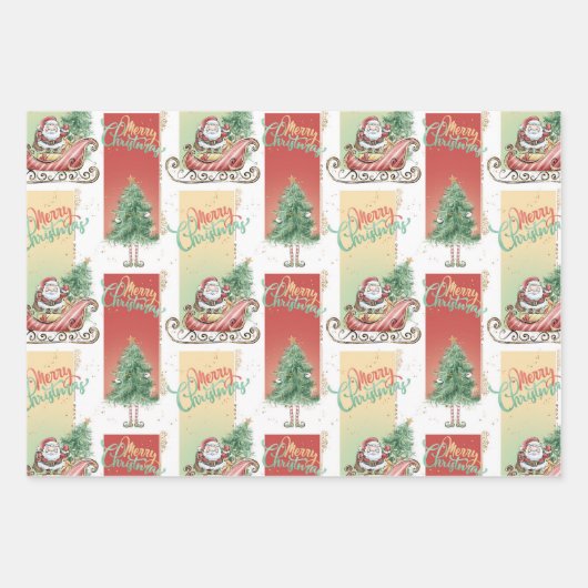 サンタクリスマスツリー ラッピングペーパーシート (正面)