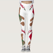 サンタクリスマステディベアが大好き レギンス (正面)