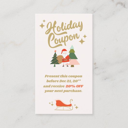 サンタクリスマスディスカウントクーポンプロモーション 割引カード (正面)