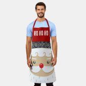 サンタクリスマスデザインオールオーバープリントエプロン エプロン (着用した状態)