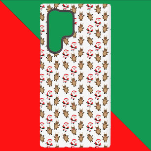 サンタクリスマストナカイ模様（白） SAMSUNG GALAXY S22 ULTRAケース