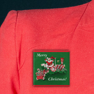 サンタクリスマストレインボタン 缶バッジ