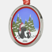サンタクリスマスドッグズ個人オーナメント メタルオーナメント (左)