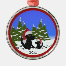 サンタクリスマスドッグズ個人オーナメント メタルオーナメント