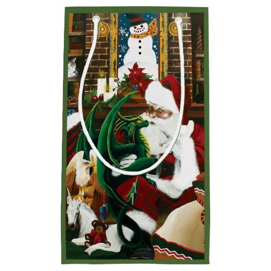 サンタクリスマスドラゴンファンタジー スモールペーパーバッグ (正面)