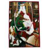 サンタクリスマスドラゴンファンタジー ミディアムペーパーバッグ (正面)