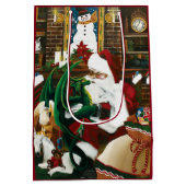 サンタクリスマスドラゴンファンタジー ミディアムペーパーバッグ (裏面)