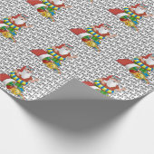 サンタクリスマスネームビーチ ラッピングペーパー (角)