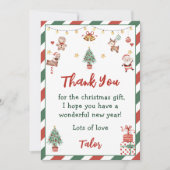 サンタクリスマスバースデーパーティーサンキューカード 招待状 (正面)