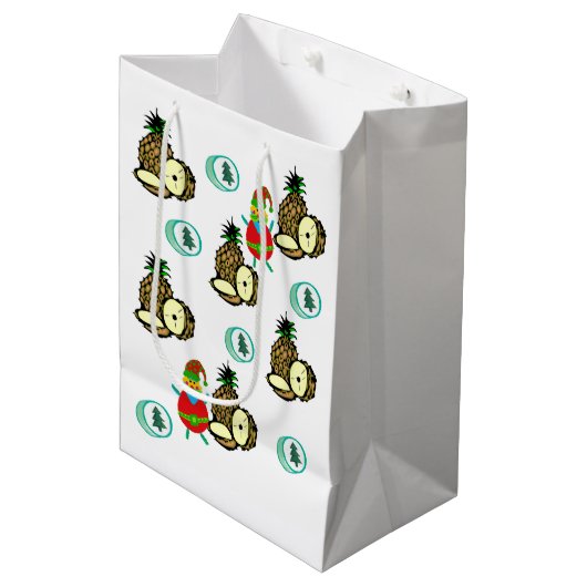 サンタクリスマスパイナップル抱き枕 ミディアムペーパーバッグ (正面アングル)