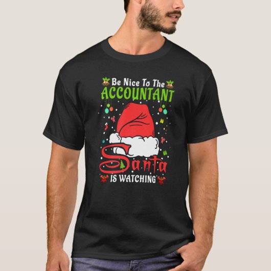 サンタクリスマスパジャマは会計士クリスに優しい Tシャツ (正面)