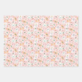 サンタクリスマスパターンに愛らしい手紙 ラッピングペーパーシート (正面)