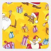 サンタクリスマスパターンのシール スクエアシール (正面)