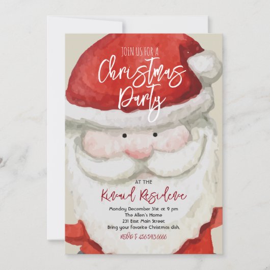 サンタクリスマスパーティの招待状 招待状 (正面)