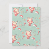 サンタクリスマスパーティーサインモダンレトロ 招待状 (裏面)