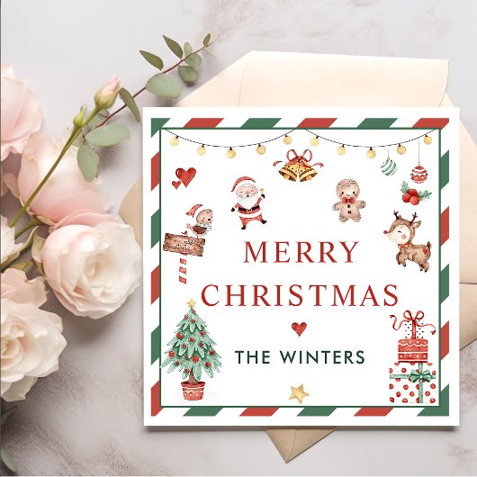 サンタクリスマスパーティー スタンダードカクテルナプキン