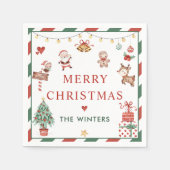 サンタクリスマスパーティー スタンダードカクテルナプキン (正面)