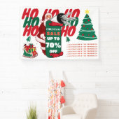 サンタクリスマスビジネス販売プロモーション広告 横断幕 (インサイチュ)