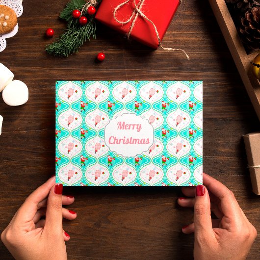 サンタクリスマスピックボールのオージーパターン カード