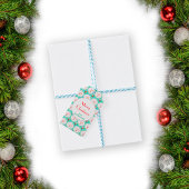 サンタクリスマスピックボールのオージーパターン ギフトタグ