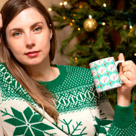 サンタクリスマスピックボールのオージーパターン コーヒーマグカップ