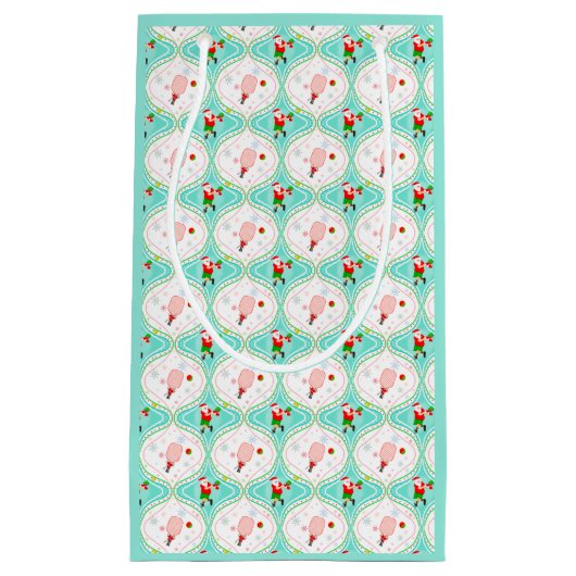 サンタクリスマスピックボールのオージーパターン スモールペーパーバッグ (正面)