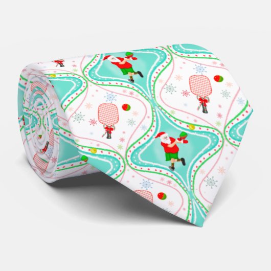 サンタクリスマスピックボールのオージーパターン ネクタイ (ロール)