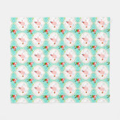 サンタクリスマスピックボールのオージーパターン フリースブランケット (正面(横))