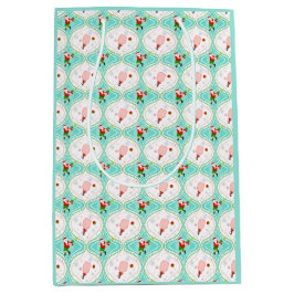 サンタクリスマスピックボールのオージーパターン ミディアムペーパーバッグ