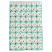 サンタクリスマスピックボールのオージーパターン ミディアムペーパーバッグ (裏面)