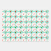 サンタクリスマスピックボールのオージーパターン ラッピングペーパーシート (正面2)