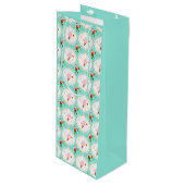 サンタクリスマスピックボールのオージーパターン ワインギフトバッグ (正面アングル)