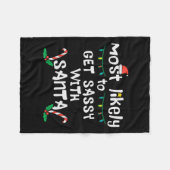サンタクリスマスファミリーと一緒にSyを得る可能性が最も高いクリスマス フリースブランケット (正面(横))