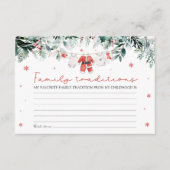 サンタクリスマスファミリー伝統ベビーシャワーゲーム エンクロージャーカード (正面)