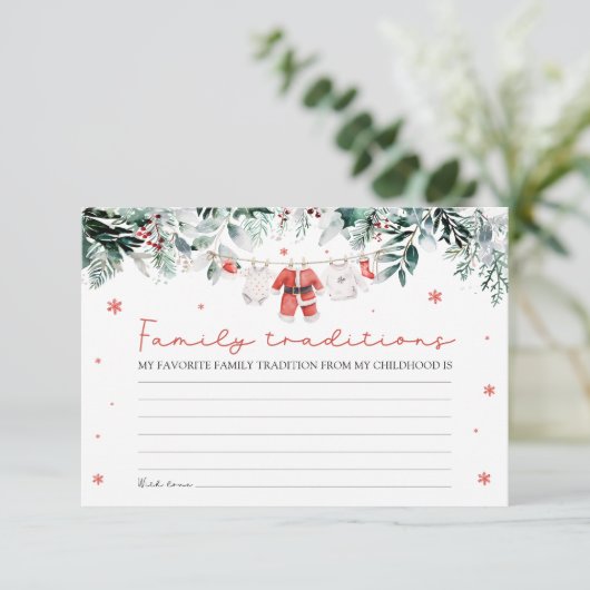 サンタクリスマスファミリー伝統ベビーシャワーゲーム エンクロージャーカード (スタンド正面)