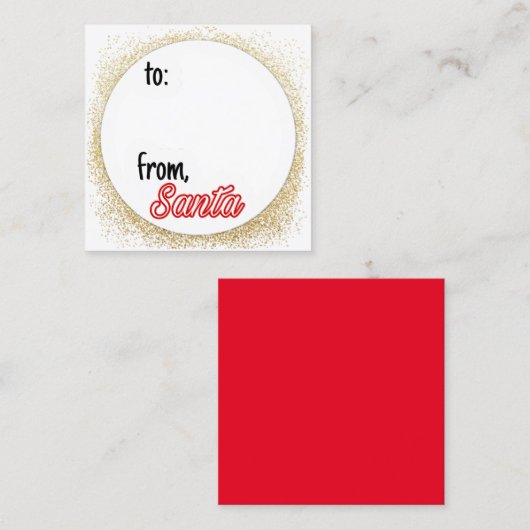 サンタクリスマスプレゼントラベル スクエア名刺 (正面/裏面)