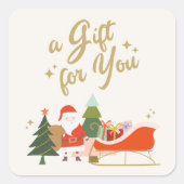 サンタクリスマスプレゼント スクエアシール (正面)