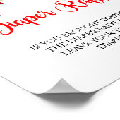 サンタクリスマスベイビーシャワーディーパーラッフルサイン ポスター (角)