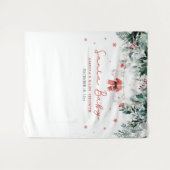 サンタクリスマスベイビーシャワーフォトブースの背景 タペストリー (正面(横))