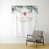 サンタクリスマスベイビーシャワーフォトブースの背景 タペストリー (インサイチュ)