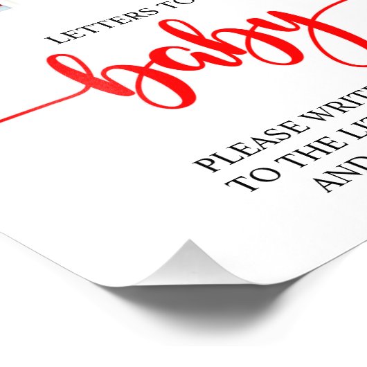 サンタクリスマスベビーシャワーの手紙からベビーへのサイン フォトプリント (角)