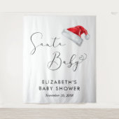 サンタクリスマスベビーシャワー歓迎フォトバックグラウンド タペストリー (正面)