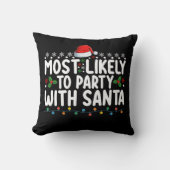 サンタクリスマスホリデーとパーティーする可能性が最も高い クッション (正面)