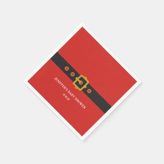 サンタクリスマスホリデーディナーパーティー スタンダードカクテルナプキン (角)