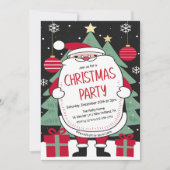 サンタクリスマスホリデーパーティー招待状 招待状 (正面)