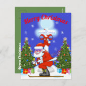 サンタクリスマスポストカードをスキー シーズンポストカード (正面/裏面)
