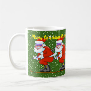 サンタクリスマスマグカップをスキー コーヒーマグカップ