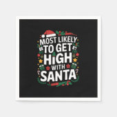 サンタクリスマスマッチで高くなる可能性が最も高い スタンダードカクテルナプキン (正面)