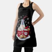 サンタクリスマスミルクとクッキーラテファミリークリスマス エプロン (インサイチュ)