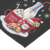 サンタクリスマスミルクとクッキーラテファミリークリスマス ショートテーブルランナー (コーナー)